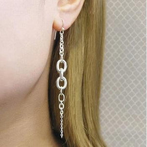 Handmade Silver Multi Chain Drop Earrings - Pobjoy Diamonds