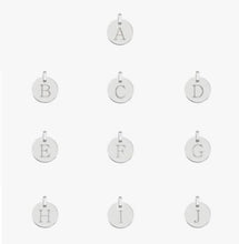 Load image into Gallery viewer, Sterling Silver Initial Circular Pendant &amp; Neck Chain - Letters A-Z - Pobjoy Diamonds