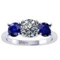 Lab Grown Diamond & Sapphire Trilogy Ring