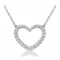 18K Gold Diamond Silhouette Heart Diamond Necklace 0.60 Carat - Pobjoy Diamonds
