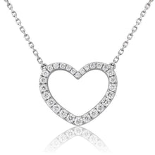Load image into Gallery viewer, 18K Gold Diamond Silhouette Heart Diamond Necklace 0.60 Carat