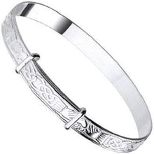 Load image into Gallery viewer, Child&#39;s Silver Celtic Embossed Adjustable Bangle - Pobjoy Diamonds
