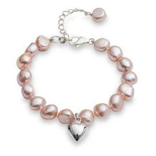Load image into Gallery viewer, Pink Freshwater Cultured Pearl Bracelet With Silver Heart - Pobjoy Diamonds