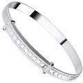 Baby Silver Expandable Heart Pattern Bangle - Pobjoy Diamonds