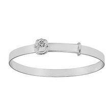 Load image into Gallery viewer, 925 Sterling Silver Claddagh Christening Bangle - Pobjoy Diamonds