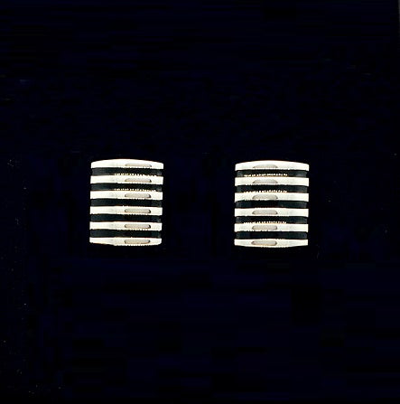 Black Enamel & Rhodium Plated Mens Cufflinks - Pobjoy Diamonds