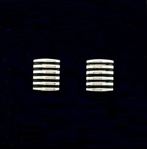 Black Enamel & Rhodium Plated Mens Cufflinks - Pobjoy Diamonds