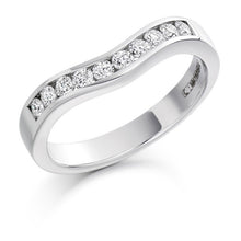 Load image into Gallery viewer, Channel Set Curved &amp; Shaped Diamond Half Eternity 0.33 Carat - Pobjoy Diamonds