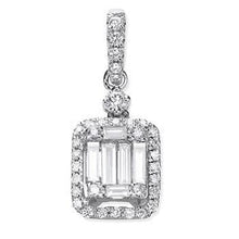 Load image into Gallery viewer, 18K White Gold Baguette Diamond Pendant - Pobjoy Diamonds