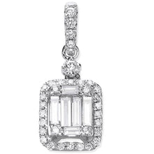 Load image into Gallery viewer, 18K White Gold Baguette Diamond Pendant - Pobjoy Diamonds