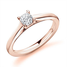 Load image into Gallery viewer, 18K Rose Gold 1.00 Carat Cushion Cut  Lab Grown Diamond Ring F/VS1 - Pobjoy Diamonds