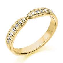 Load image into Gallery viewer, Grain Set Curved &amp; Cut Out Diamond Half Eternity 0.20 Carat - Pobjoy Diamonds
