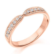 Load image into Gallery viewer, Grain Set Curved &amp; Cut Out Diamond Half Eternity 0.20 Carat - Pobjoy Diamonds