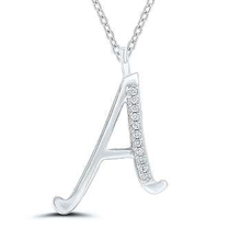 Load image into Gallery viewer, 9K Gold &amp; Diamond Initial Pendant &amp; Neck Chain-Letters Q To Z - Pobjoy Diamonds