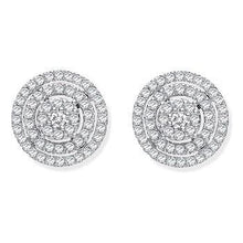Load image into Gallery viewer, 18K White Gold &amp; 0.70 Carat Triple Circle Diamond Studs  - Pobjoy Diamonds