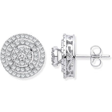 Load image into Gallery viewer, 18K White Gold &amp; 0.70 Carat Triple Circle Diamond Studs