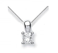 Load image into Gallery viewer, 18K White Gold &amp; 0.25 Carat Princess Cut Diamond Pendant - Pobjoy Diamonds