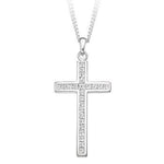 9K White Gold 0.40 CTW Diamond Cross Pendant - Pobjoy Diamonds