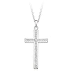 9K White Gold 0.40 CTW Diamond Cross Pendant - Pobjoy Diamonds