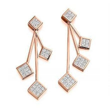 Load image into Gallery viewer, 18K Gold Four Tier 1.65 CTW Diamond Drop Earrings &amp; Necklace Set - F/VS - Pobjoy Diamonds