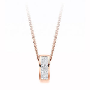 18K Rose Gold 0.25 CTW Diamond Circular Pendant-Custom Grades - Pobjoy Diamonds