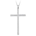 18K White Gold & 0.70 CTW Diamond Crucifix Pendant - Pobjoy Diamonds