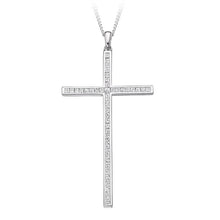 Load image into Gallery viewer, 18K White Gold &amp; 0.70 CTW Diamond Crucifix Pendant - Pobjoy Diamonds