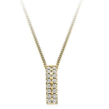 9K Yellow Gold 0.35 CTW Diamond Circle Pendant - Pobjoy Diamonds