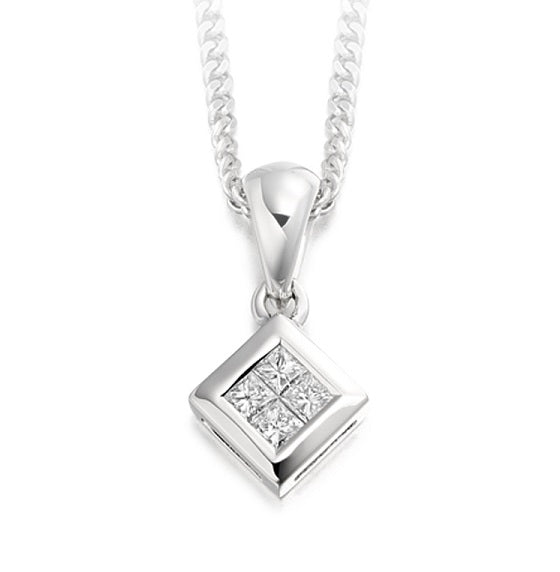 9K Gold Diamond Drop Pendant 0.15 CTW - Pobjoy Diamonds