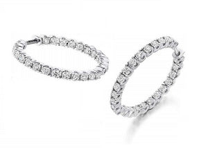 950 Palladium Diamond Hoop Earrings 1.00 Carat-Pobjoy Diamonds