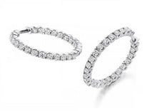 Load image into Gallery viewer, Platinum Diamond Hoop Earrings 1.00 Carat