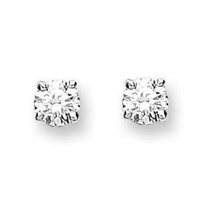 18K White/Yellow Gold 0.25 Carat Solitaire Diamond Stud Earrings H/Si1 - Pobjoy Diamonds