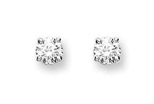 Load image into Gallery viewer, 18K White/Yellow Gold 0.25 Carat Solitaire Diamond Stud Earrings H/Si1 - Pobjoy Diamonds