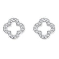 9K White Gold Diamond Clover Stud Earrings 0.19 CTW - Pobjoy Diamonds