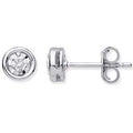 9K White Gold Gents Round Cut Diamond Stud Earring 0.08 Carat - Pobjoy Diamonds