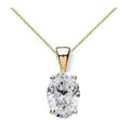 18K Yellow Gold Lab Grown Oval Diamond Drop Necklace 1.01 Carat