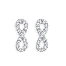 Load image into Gallery viewer, 9K White Gold 0.15 Carat Infinity Diamond Stud Earrings
