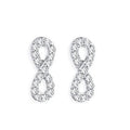 9K White Gold 0.15 Carat Infinity Diamond Stud Earrings