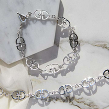 Load image into Gallery viewer, Handmade D-Link Sterling Silver Ladies Necklace, Bracelet &amp; Earrings Set - Pobjoy Diamonds
