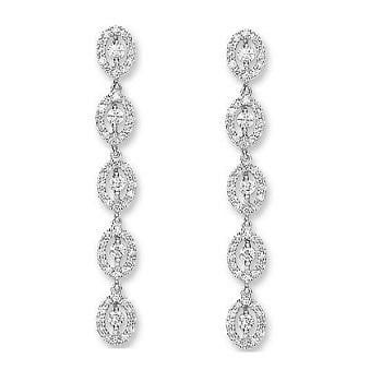 18K Gold 1.20 CTW Diamond Drop Earrings G-H/Si - Pobjoy Diamonds