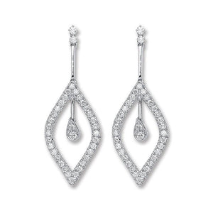 18K White Gold Diamond Drop Earrings 0.80 Carat - Pobjoy Diamonds