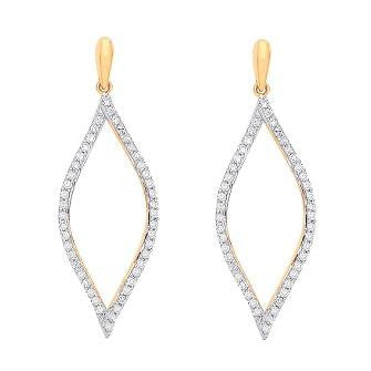 9K Yellow Gold Diamond Drop Earrings 0.30 CTW - Pobjoy Diamonds