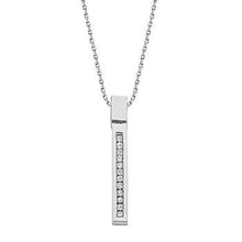 Load image into Gallery viewer, Pobjoy 9K White Gold % Diamond Drop Pendant &amp; Chain