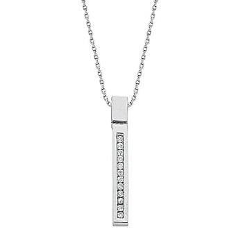 Pobjoy 9K White Gold % Diamond Drop Pendant & Chain
