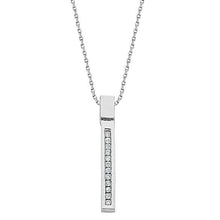 Load image into Gallery viewer, Pobjoy 9K White Gold % Diamond Drop Pendant &amp; Chain
