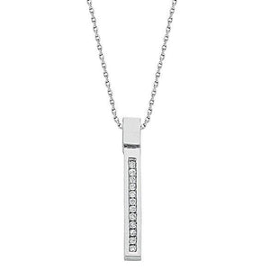 Pobjoy 9K White Gold % Diamond Drop Pendant & Chain