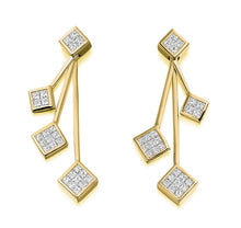 Load image into Gallery viewer, Platinum or Gold &amp; Four Tier 1.10 Carat Diamond Drop Earrings