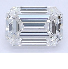9K Gold Claw Set Lab Grown Emerald Cut Diamond Pendant & Neck Chain - 0.50 Carat F/VS2 - Pobjoy Diamonds