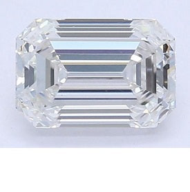 18K Gold Claw Set Emerald Cut Diamond Pendant & Neck Chain - 0.50 Carat G-H/Si - Pobjoy Diamonds