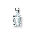 9K Gold Claw Set Lab Grown Emerald Cut Diamond Pendant & Neck Chain - 0.50 Carat F/VS2 - Pobjoy Diamonds